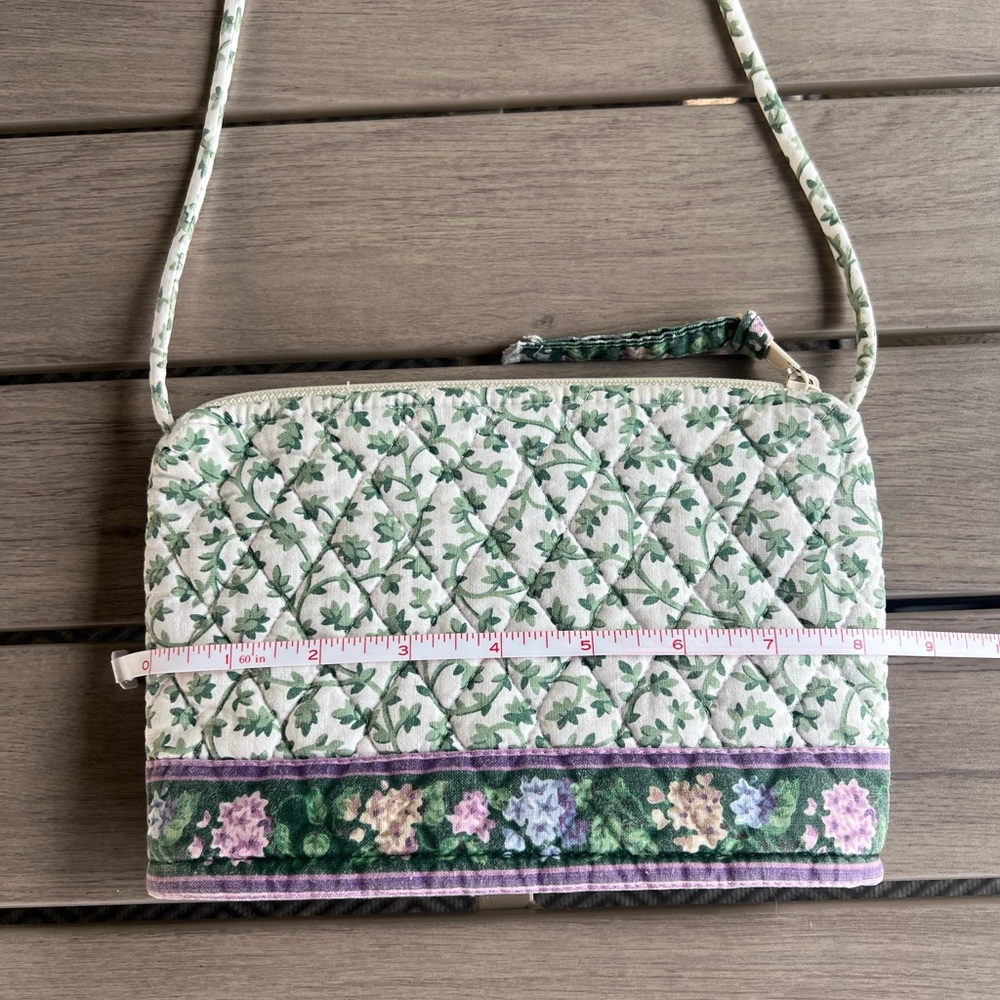 Rare Vintage VERA BRADLEY Green Lilac Time 1997 Elite Petite Shoulder Bag - Picture 5 of 11